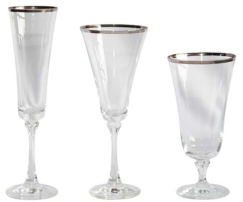 Platinum Rim Glassware