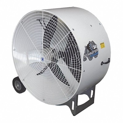 36" White Barrel Fan